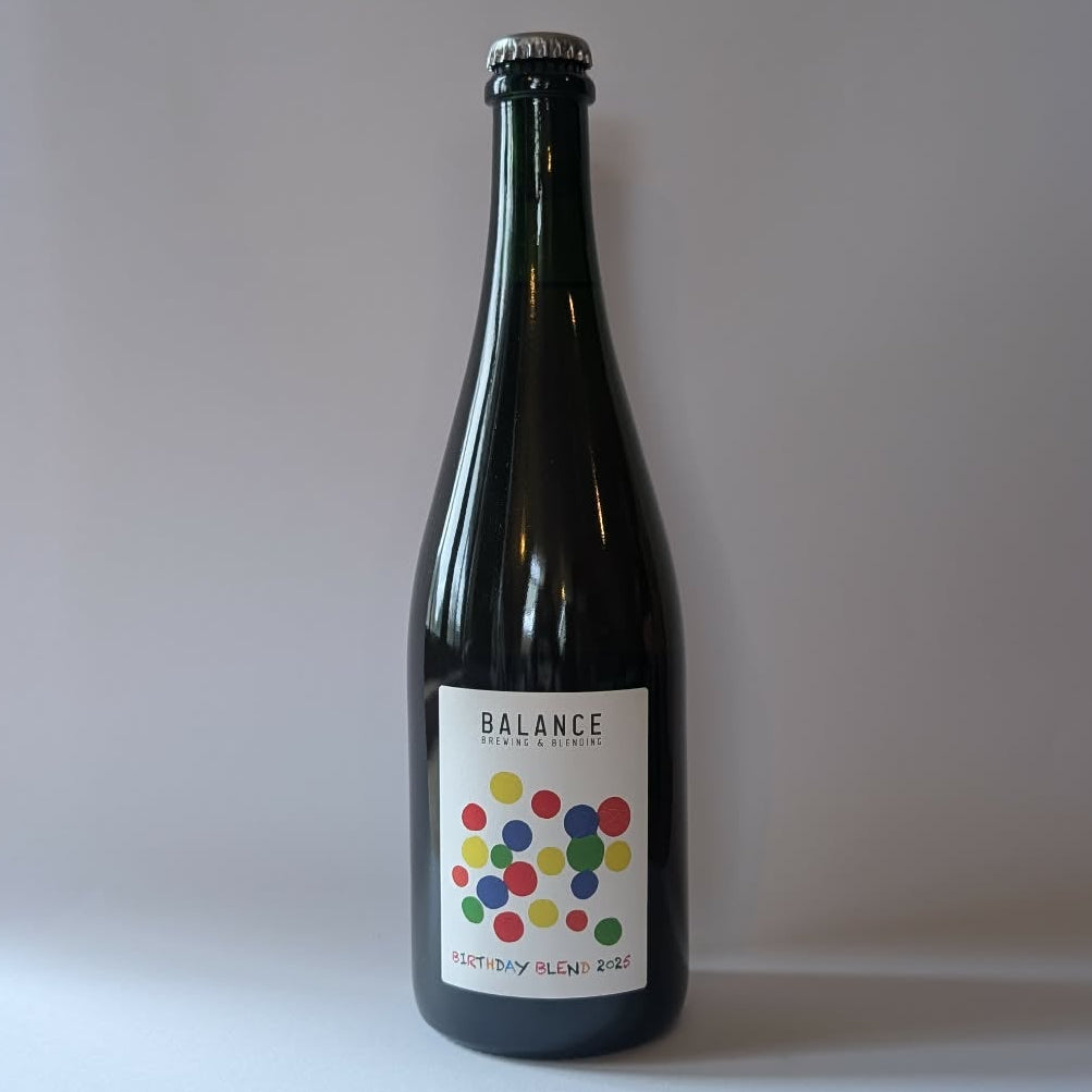 750ml bottle of Balance Brewing & Blending Birthday Blend 2025.