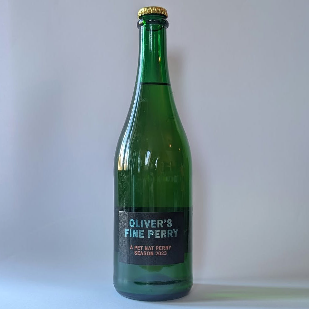 750ml bottle of Oliver's Fine Perry - A Pet Nat Perry Season 2023. 